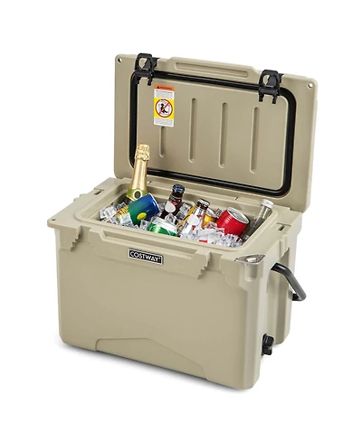 25 Qt Portable Cooler Rotomolded Ice Chest Insulated Box