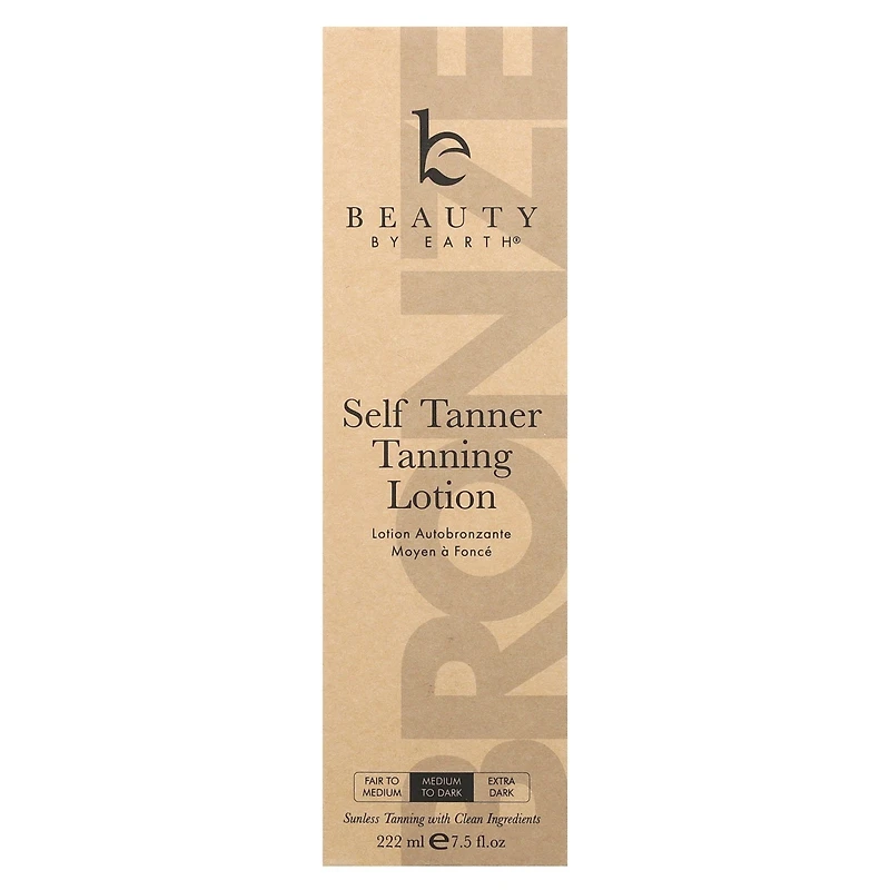 Beauty By Earth Self Tanner Sunless Tanning Lotion Medium to Dark