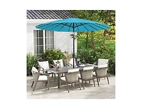 Slickblue 9 Feet Round Patio Umbrella with 18 Fiberglass Ribs
