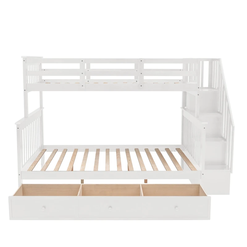 Streamdale Stairway Twin Over Full Bunk with Storage and Rail