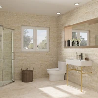 Streamdale Bathroom Console Sink with Gold Legs