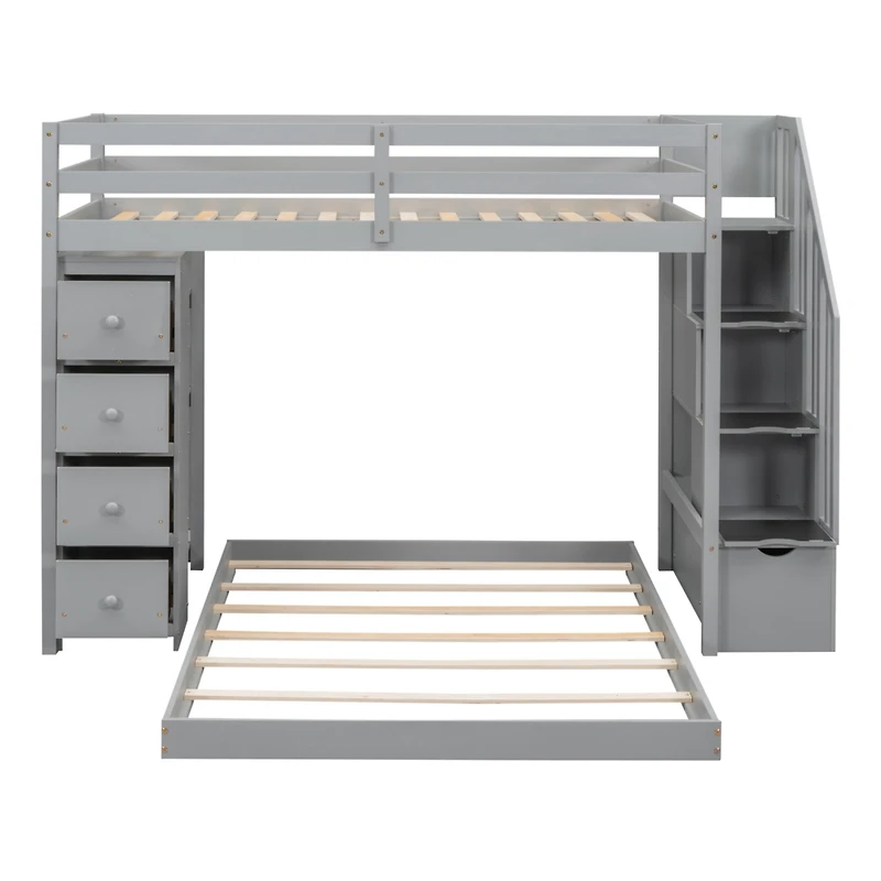 Streamdale Versatile Bunk Bed with Storage and Shelves