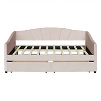 Streamdale Upholstered Daybed Twin With Two Drawers And Wood Slat