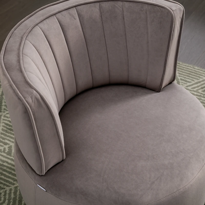 Streamdale Velvet Swivel Barrel Chairs for Living Room or Office