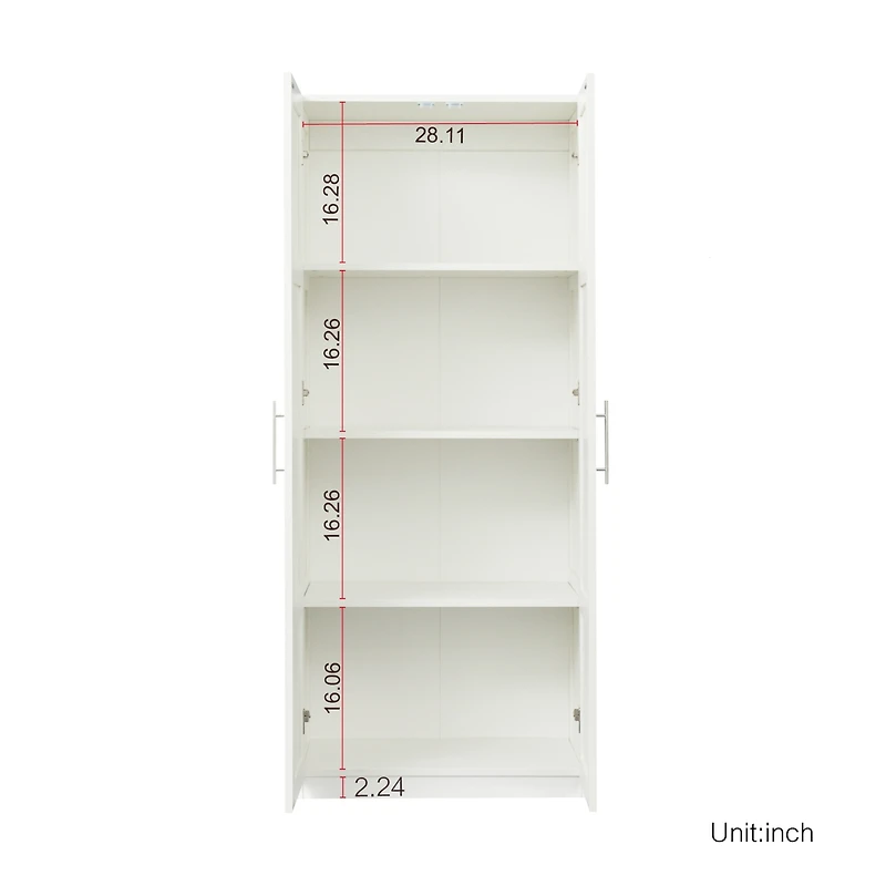 Streamdale 2-Door Wardrobe & Kitchen Cabinet with Storage Spaces