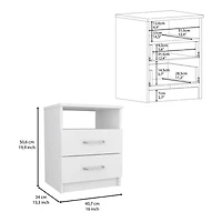 Streamdale Nightstand Olienza, Two Drawers, One Shelf, Finish