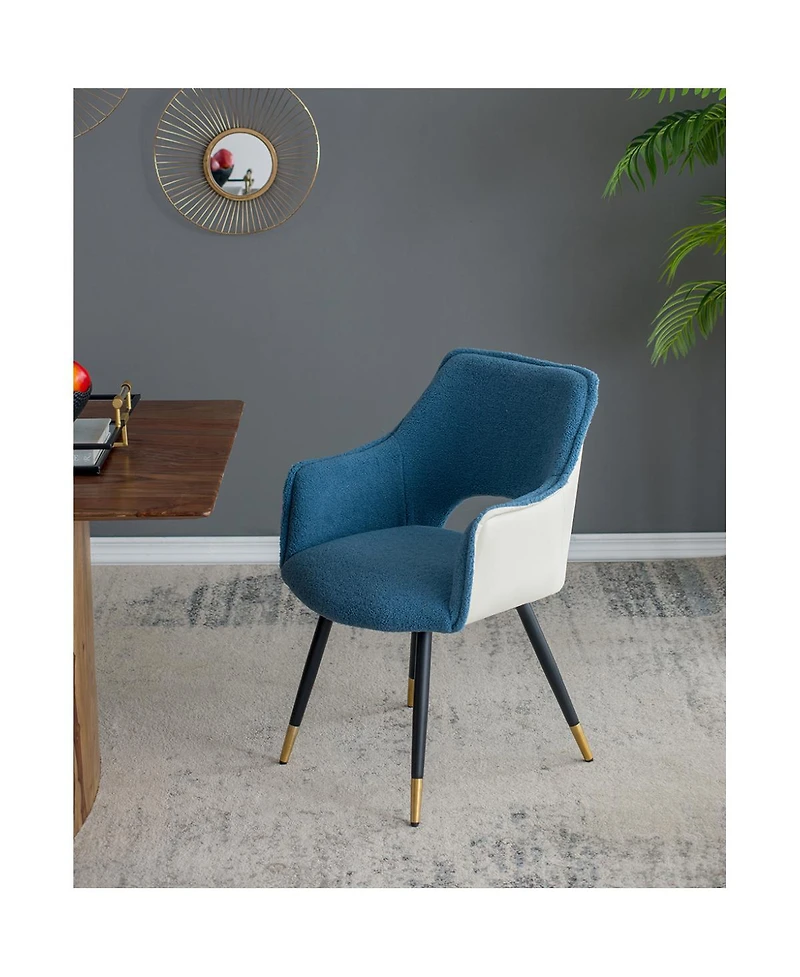 Simplie Fun Set Of 2 Blue Fabric Side Chair, Living Room Bedroom Kitchen Vanity Accent Chair, 23" X 23" X 34"