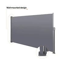Streamdale Retractable Patio Screen Uv/Waterproof, Dark Grey