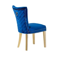 Streamdale Eva 2 Piece Legs Dining Chairs Finished With Velvet Fabric