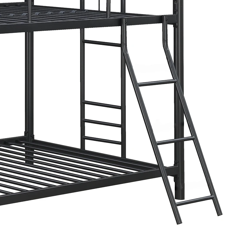 Simplie Fun Furniture Triple Bunk Bed, Twin/Twin/Twin, Black
