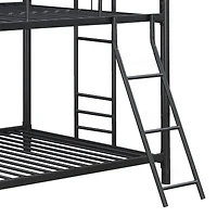 Simplie Fun Furniture Triple Bunk Bed, Twin/Twin/Twin, Black