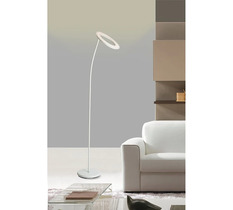 Streamdale 73" Tall Halo Led Torchiere Floor Lamp in Matte White