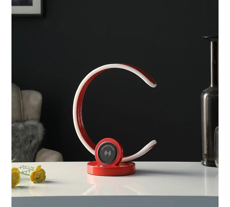 Streamdale Modern Led Table Lamp with Wireless Charging