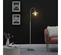 Streamdale Industrial Cage Floor Lamp in Gold/White