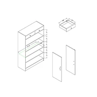 Streamdale Furniture Shoe Cabinet Distressed Grey