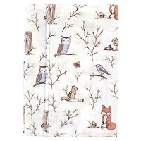 Hudson Baby Infant Girl Cotton Flannel Burp Cloths and Receiving Blankets, 8-Piece, Enchanted Forest, One Size