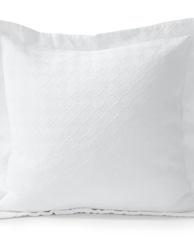 Lands' End Basketweave Cotton Matelasse Pillow Sham