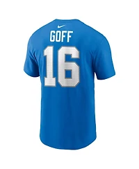Nike Men's Jared Goff Blue Detroit Lions Name Number T-Shirt