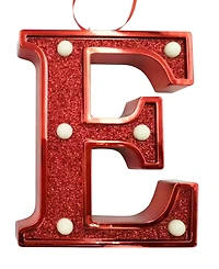 Ganz Light Up Initial Red Glitter Ornament