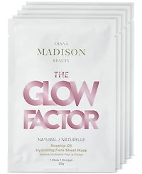 Diana Madison Beauty The Glow Factor Rosehip Seed Oil Hydrating Face Sheet Mask, 5-Pk.