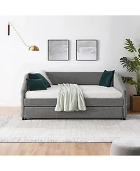 Streamdale Twin Daybed with Trundle & Tufted Headboard