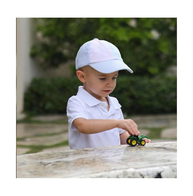 Bits & Bows Baby Multicolor Seersucker Baseball Hat