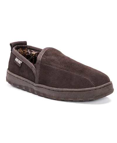 Muk Luks Men's Eric Printed Berber Suede Slip On Slippers