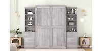 Streamdale Full Size Murphy Bed With Storage Shelves And Drawers