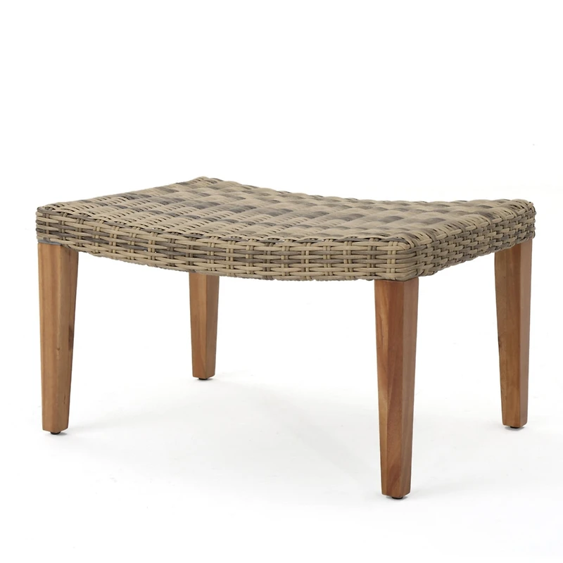 Streamdale Furniture Cozy Transitional Wicker Ottoman for Outdoor Spaces