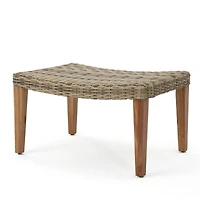 Streamdale Furniture Cozy Transitional Wicker Ottoman for Outdoor Spaces