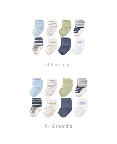 Luvable Friends Baby Boys Grow with Me Cotton Terry Socks