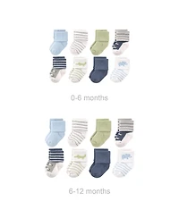 Luvable Friends Baby Boys Grow with Me Cotton Terry Socks