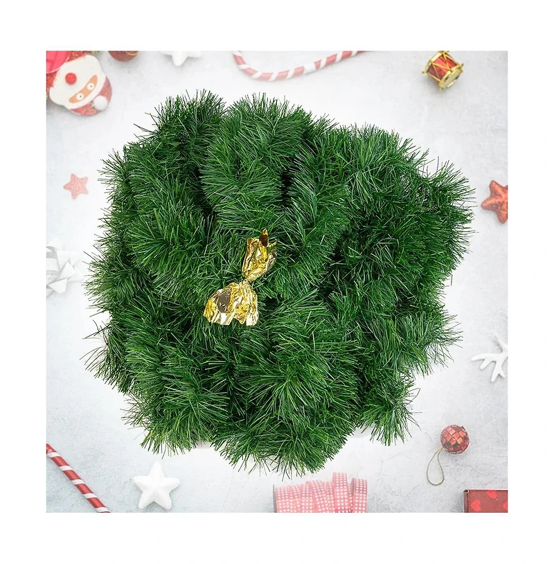 Cowin 50ft Green Unlit Christmas Garland Soft Artificial