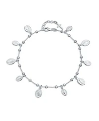 Bling Jewelry Multi Charm Virgin Mary Medallion Religious Dangle Anklet Ankle Bracelet Sterling Silver Long 10 Inch 1 X22
