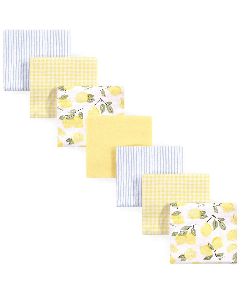 Hudson Baby Infant Girl Cotton Flannel Receiving Blankets Bundle Set, Lemons 14-Pack, One