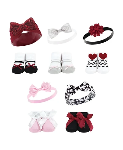 Hudson Baby Baby Girls 10-Piece Accessory Bundle Headbands & Socks