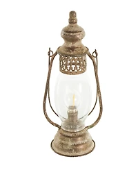 Rosemary Lane 17" Metal Distressed Antique Style Lantern Accent Lamp