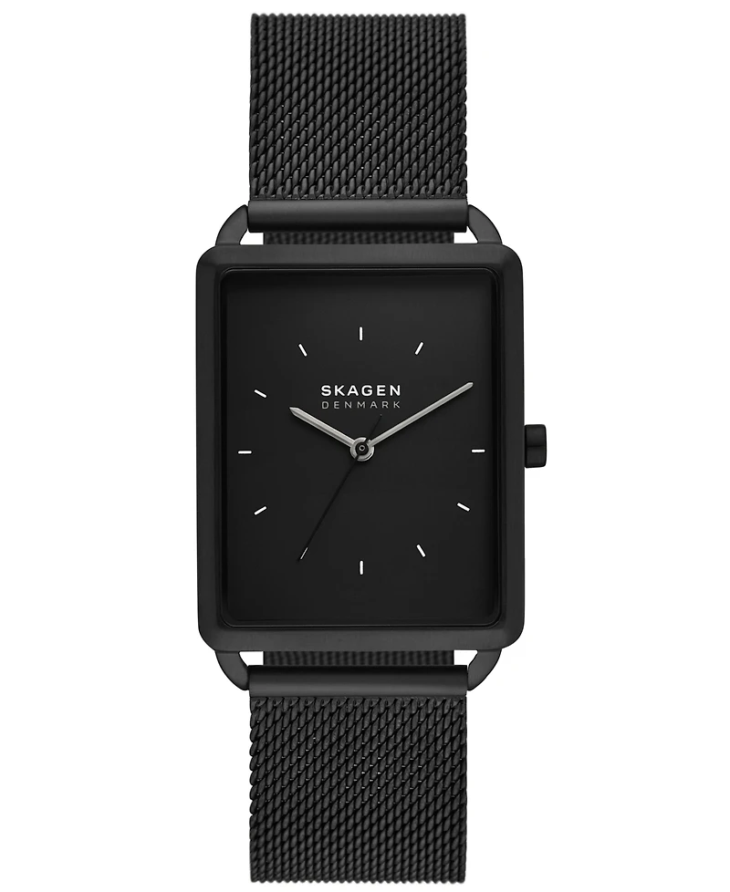 Skagen Men's Hagen Three Hand Black Stainless Steel 36mm