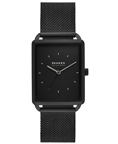 Skagen Men's Hagen Three Hand Black Stainless Steel 36mm