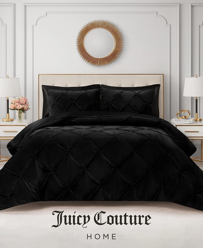 Juicy Couture Kiss Pleat Plush 3-Pc. Comforter Set, Full/Queen