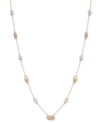 T Tahari Gold-Tone Crystal & Open Oval 36" Strand Necklace