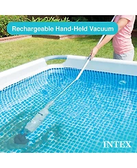 Intex Rechargeable Handheld Above Ground Pool Vacuum Cleaner with 2 Brush Heads