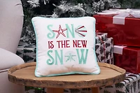 Sand Is The New Snow Small Christmas Accent Pillow, 10" x 10"