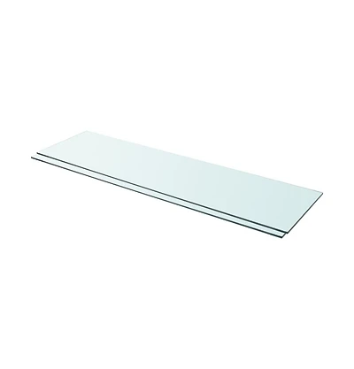 Shelves 2 pcs Panel Glass Clear 39.4"x11.8"