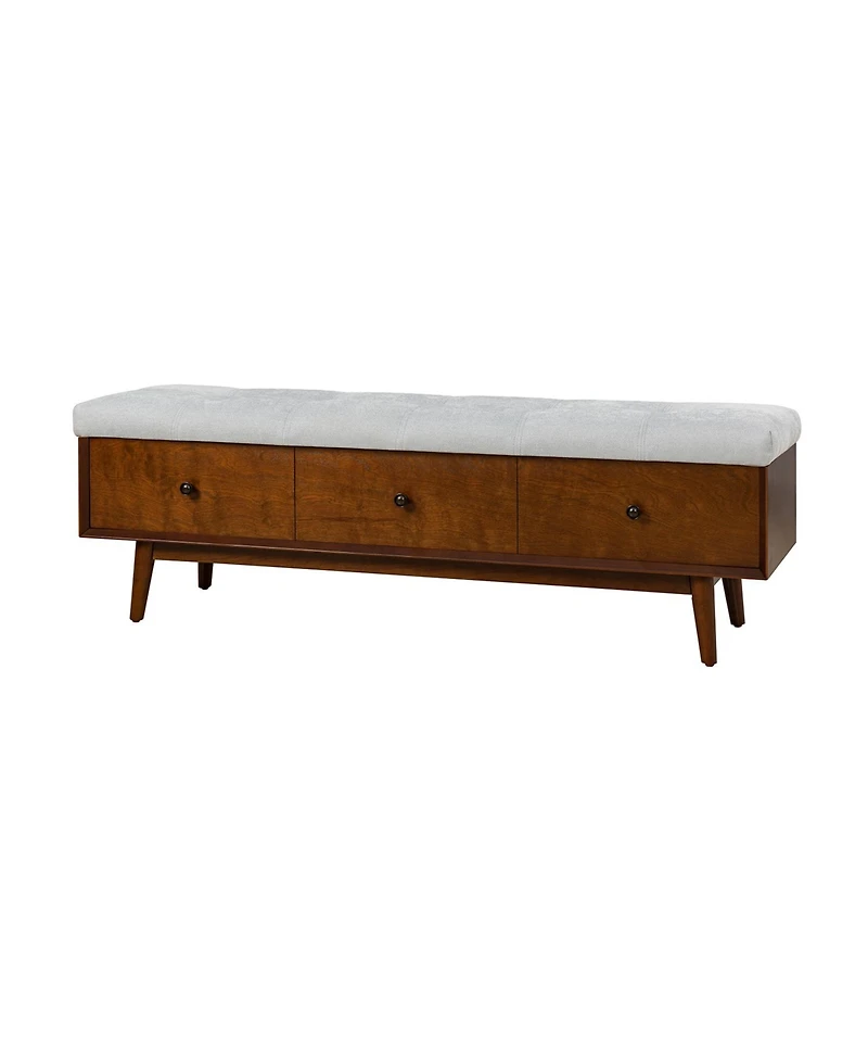 Hulala Home Midcentury Modern Dolly Upholstered Flip Top Storage Bench