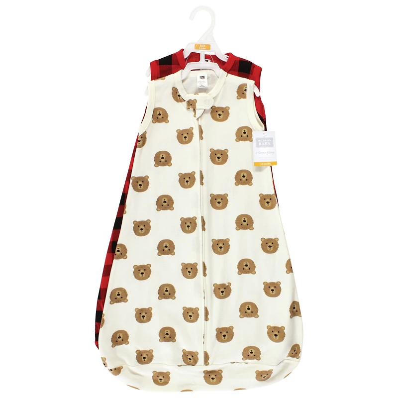 Hudson Baby Boys Cotton Long-Sleeve Wearable Sleeping Bag, Sack, Blanket, Sleeveless