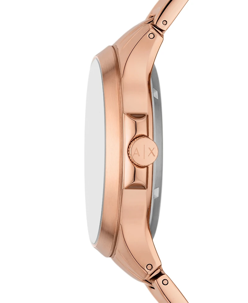 A|X Armani Exchange Men's Automatic Three-Hand Rose Gold Stainless Steel Watch 46MM