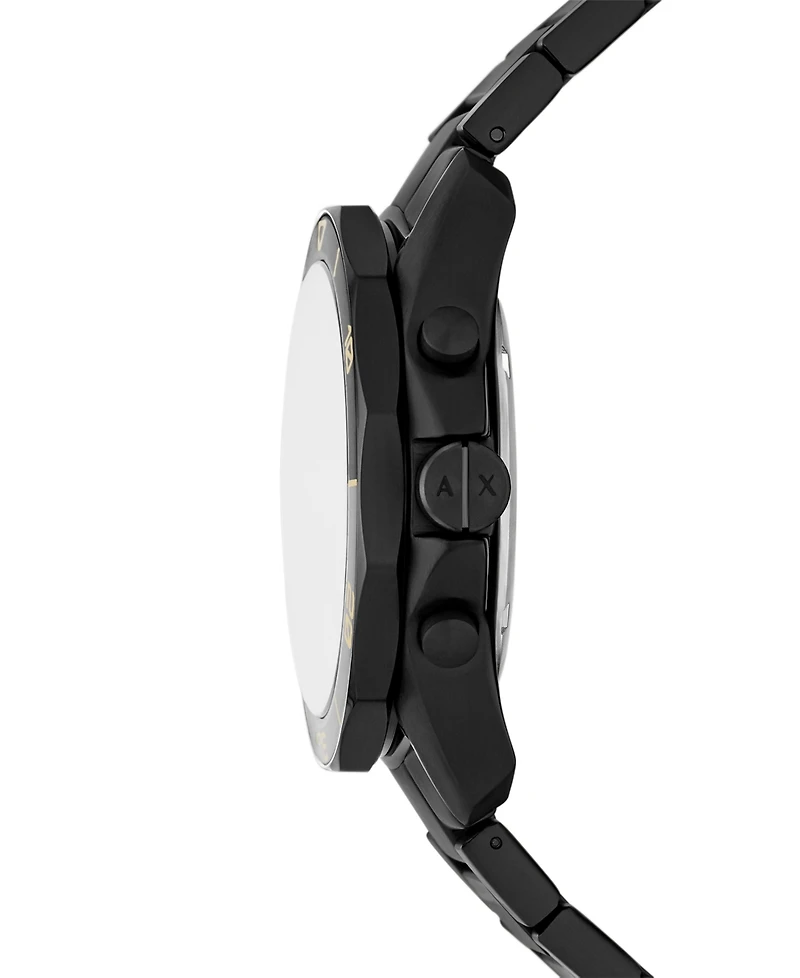 A|X Armani Exchange Men's Quartz Chronograph Black Stainless Steel Watch 44MM
