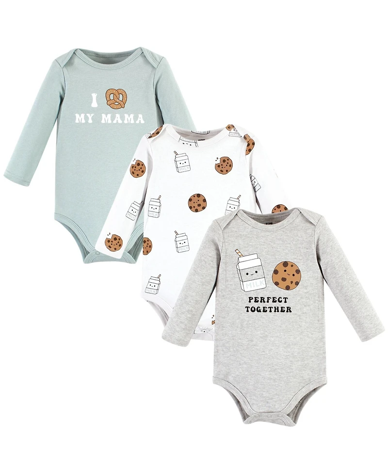 Hudson Baby Unisex Essential Long-Sleeve Cotton Bodysuit Triple Set
