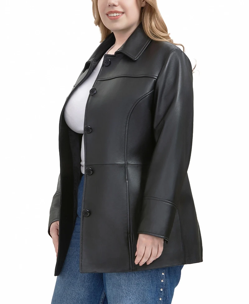 Bgsd Plus Sofia Leather Car Coat